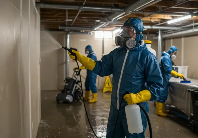 Basement Sanitization and Antimicrobial Treatment process in Marstons Mills, MA